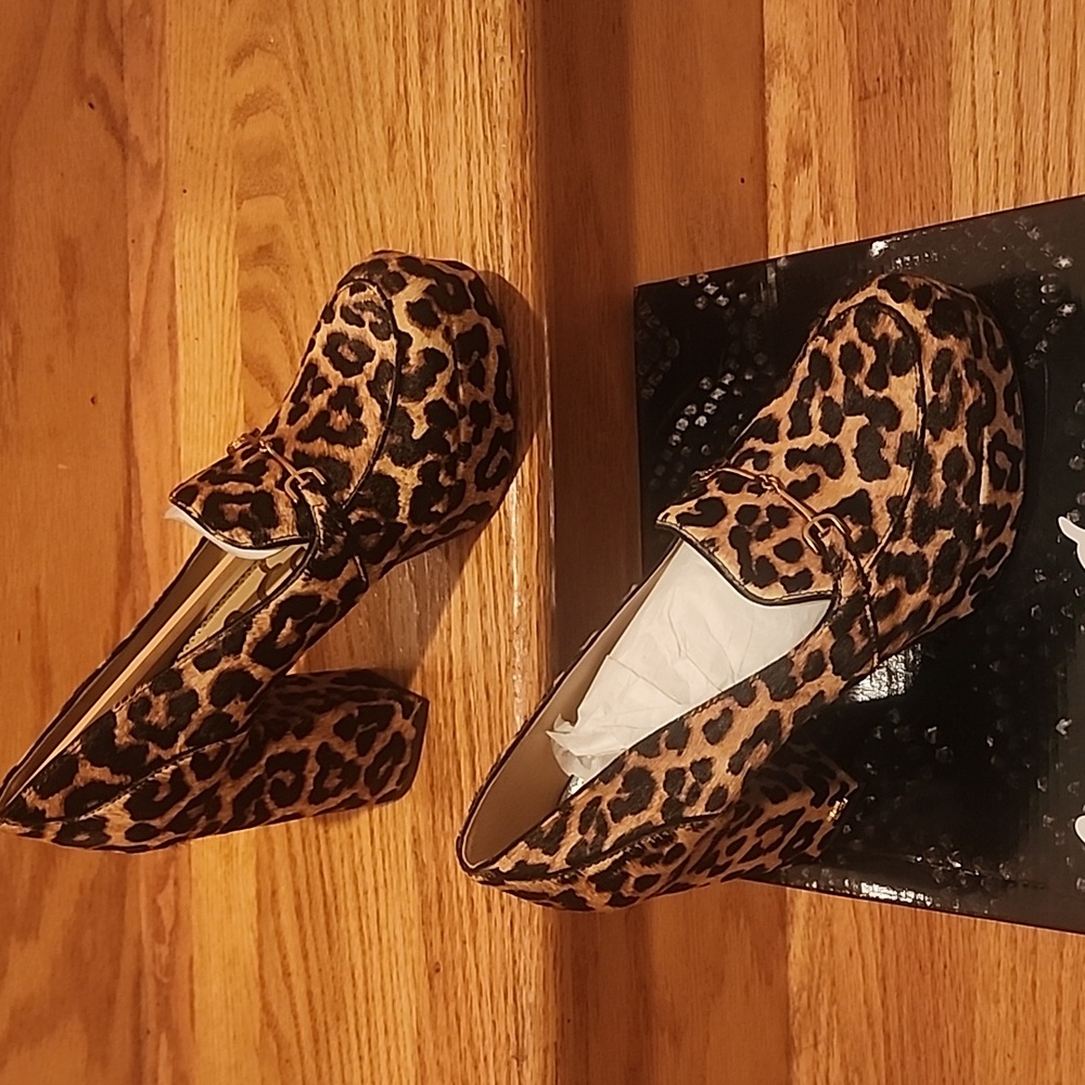 NIB Sam Edelman "Aretha" Leopard Brahma Platform Horsebit Loafers 9M - Picture 2 of 15